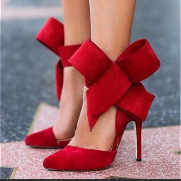 Unbranded Shoes - Bow Tie Red High Heels